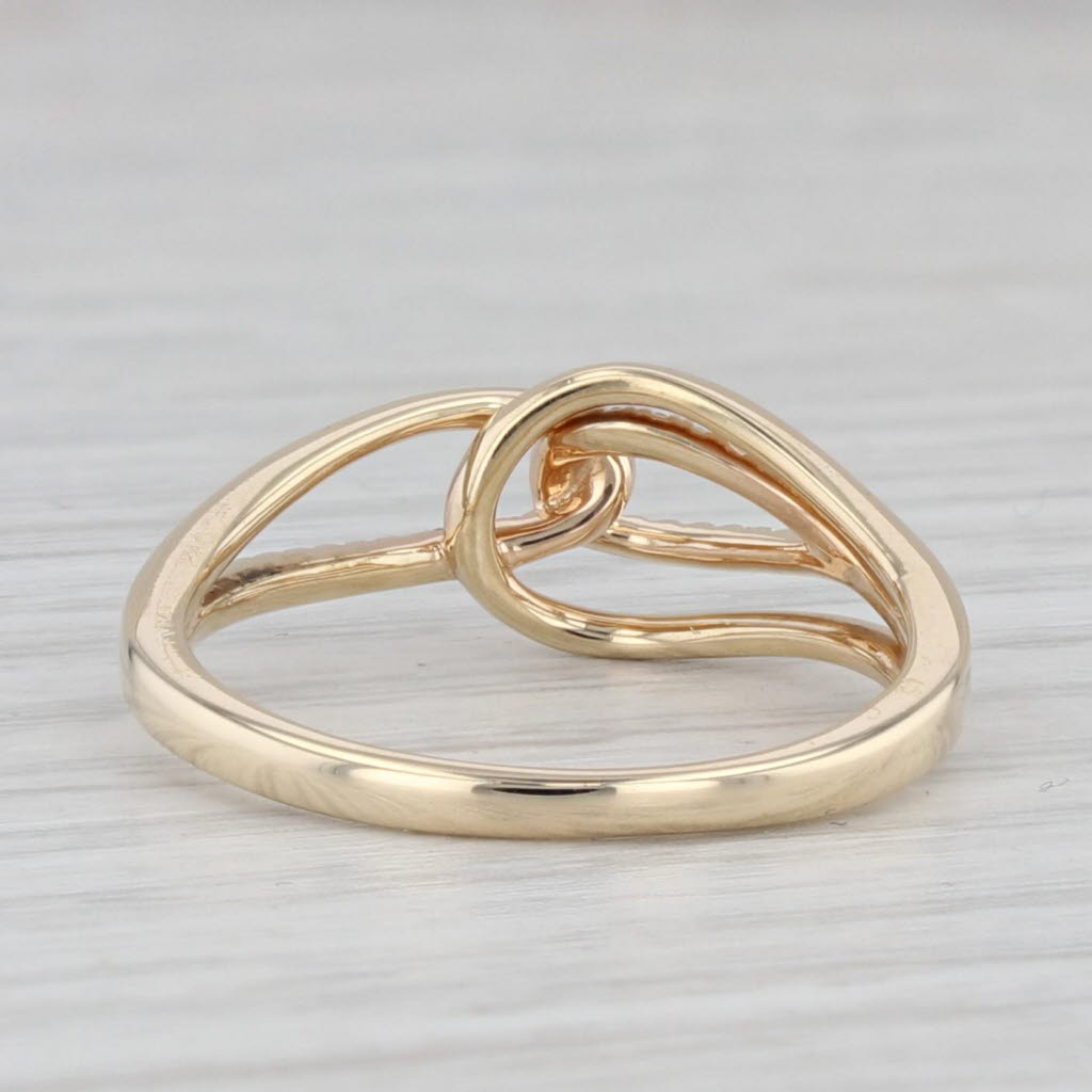 Light Gray 0.12ctw Diamond Knot Ring 10k Yellow Gold Size 8.75