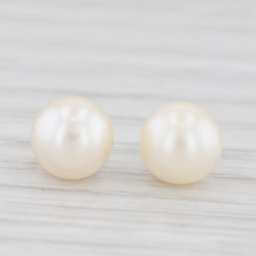 Light Gray Cultured Pearl Earring Enhancer Charms 14k Yellow Gold