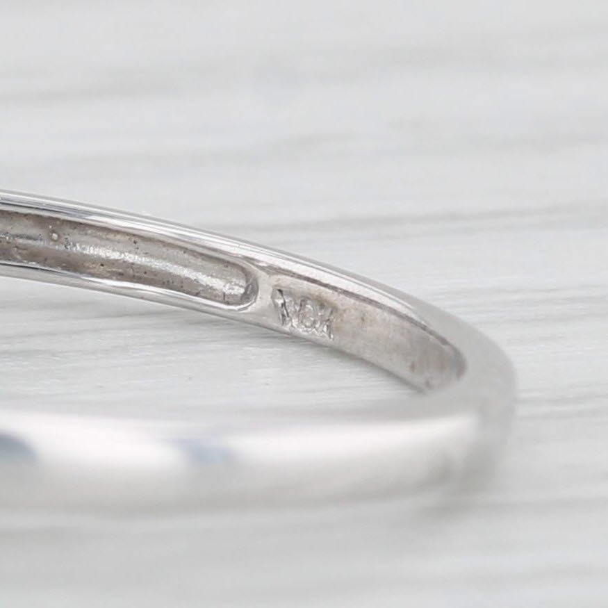 Light Gray Cultured Pearl Diamond Ring 10k White Gold Size 7