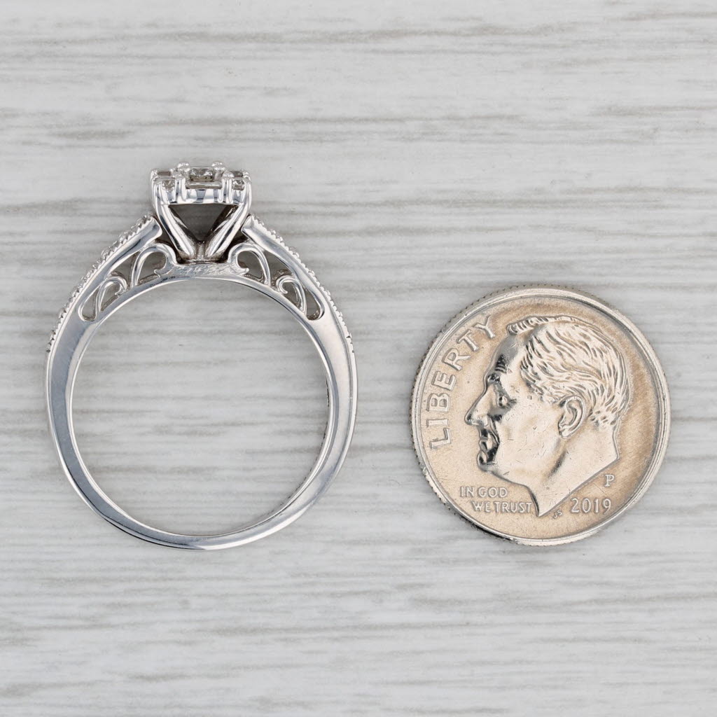 Gray 0.49ctw Diamond Engagement Ring 14k White Gold Size 7 Vintage Keepsake