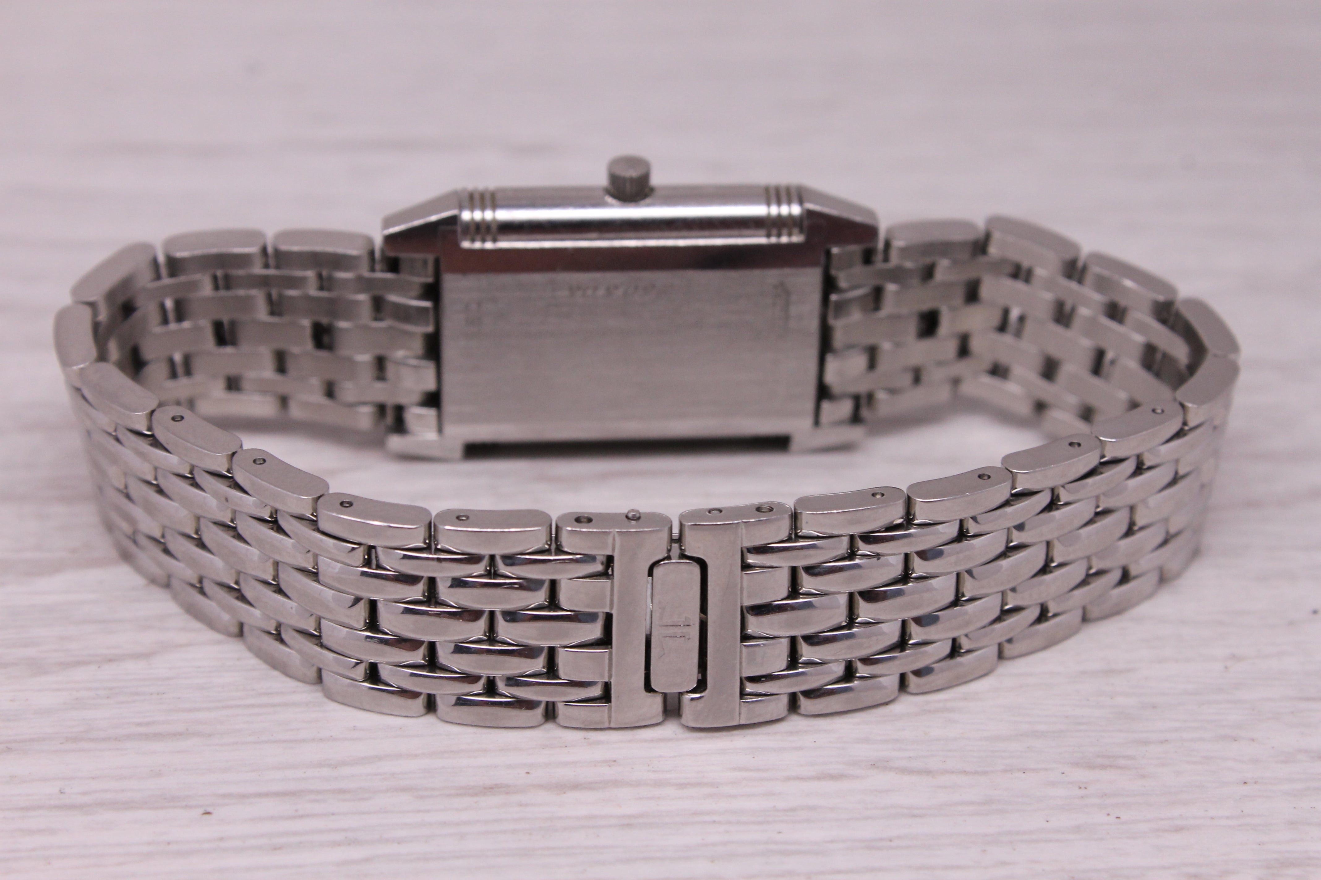 Jaeger LeCoultre Reverso Ladies Steel Quartz Bracelet Watch 260.8.08 Engraved