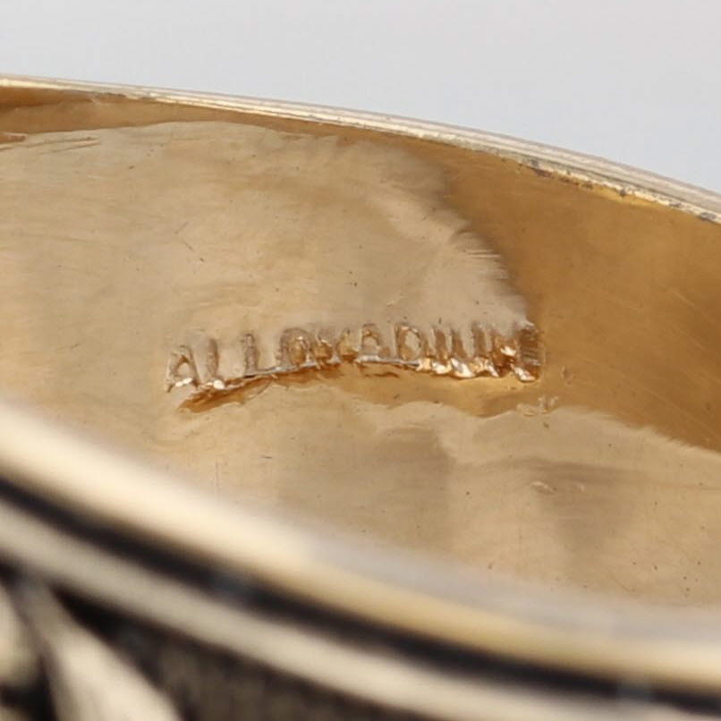 USAF Air Force Military Signet Ring Gold Alloy Lab Created Spinel Size 11.5