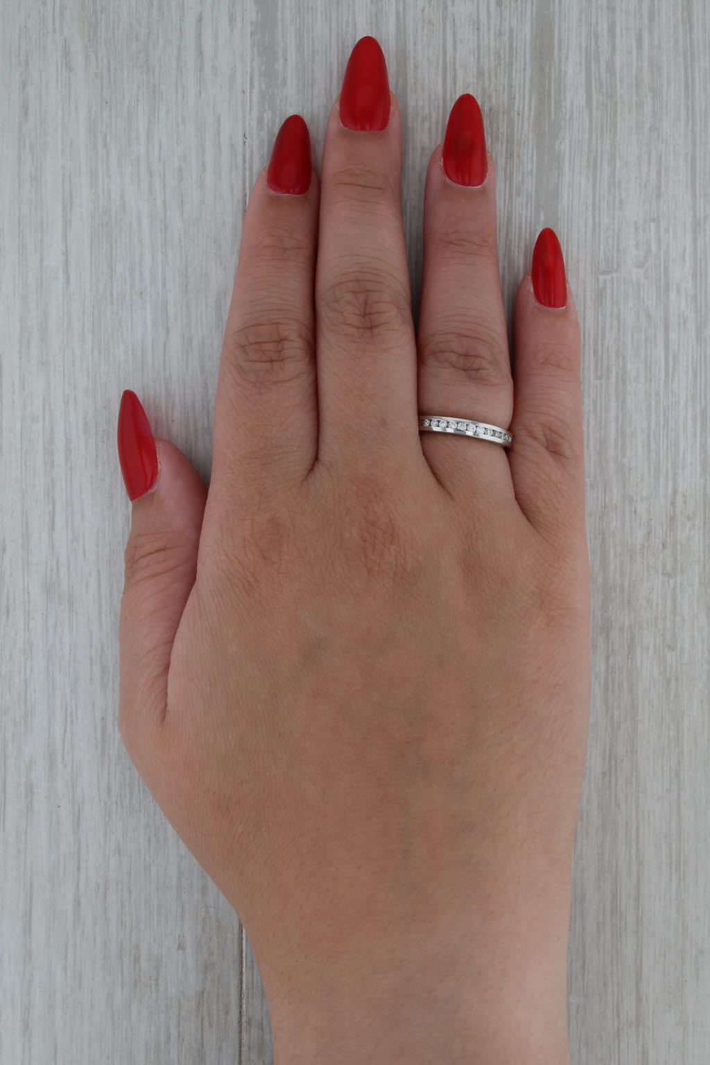 0.18ctw Diamond Wedding Band 14k Gold Stackable Anniversary Ring Size 6.75-7