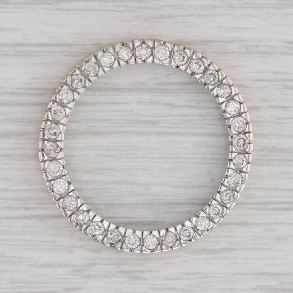 Gray 0.97ctw Diamond Eternity Circle Pendant 10k Yellow Gold