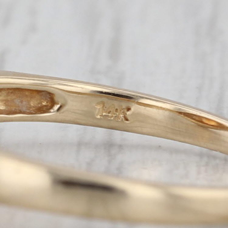0.47ctw Oval Mandarin Orange Citrine Diamond Ring 14k Yellow Gold Size 8