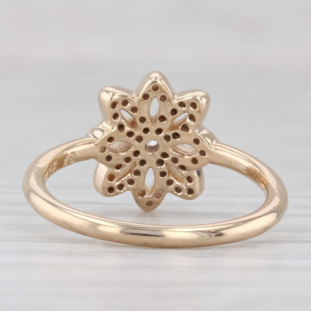 Light Gray Pandora Lace Botanique 1501582CZ Flower Ring 14k Yellow Gold Size 48 4.75