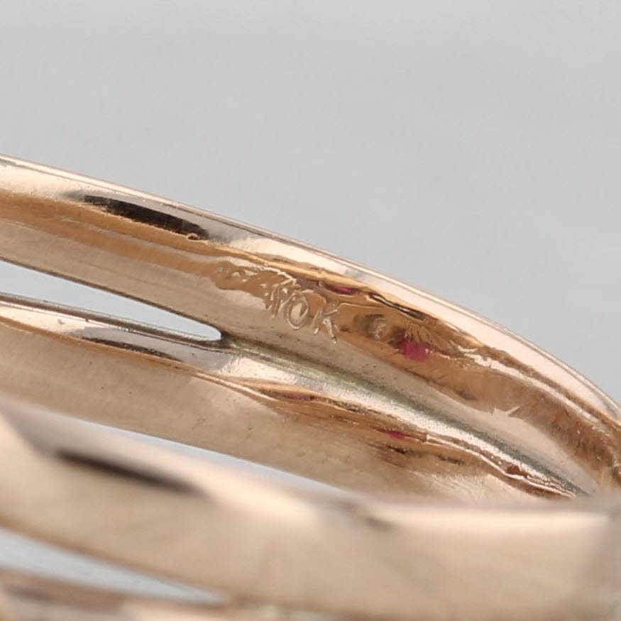 Gray Vintage 0.70ctw Lab Created Ruby Diamond Bypass Snake Ring 10k Gold Size 10