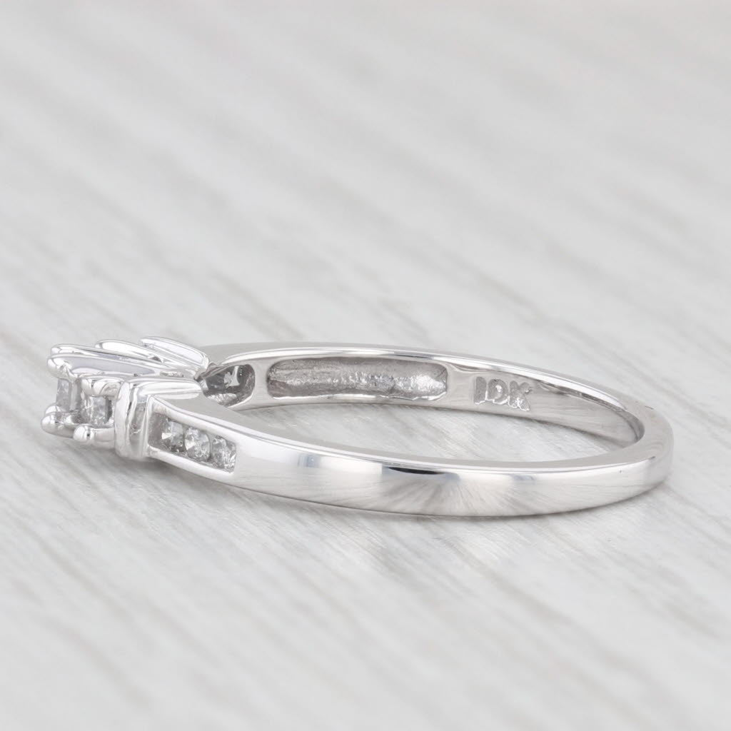 Light Gray 0.20ctw Diamond 3-Stone Engagement Ring 10k White Gold Size 7.25