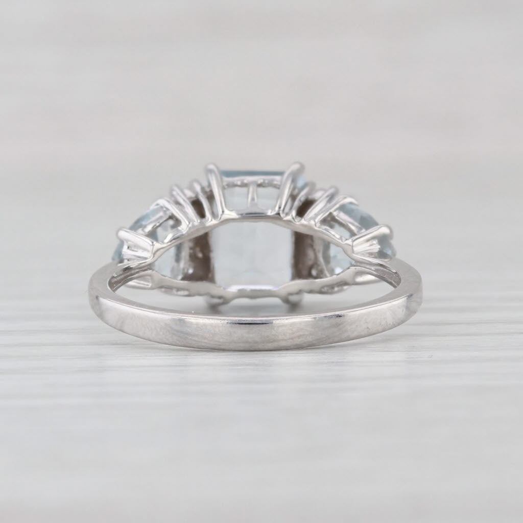 2.12ctw Aquamarine Diamond Ring 10k White Gold Size 7