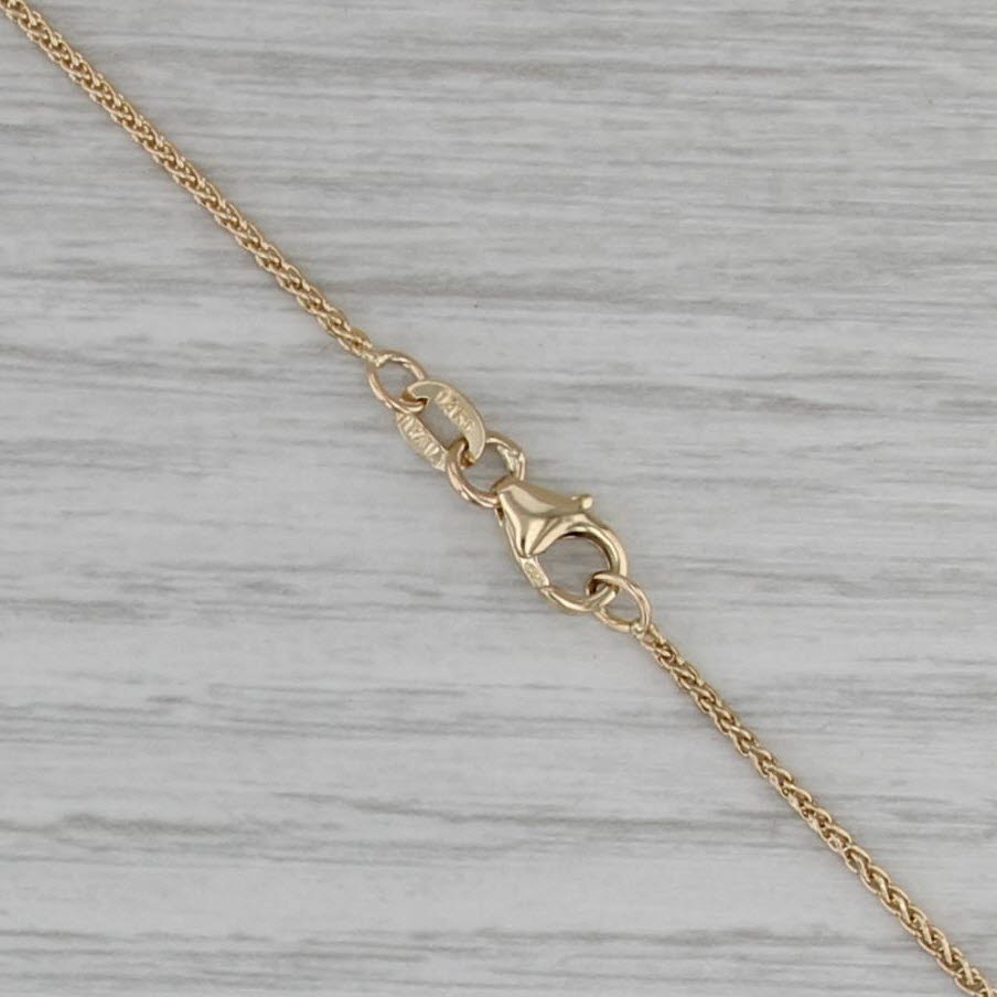 New 2.18ct Round Diamond Pendant Necklace 14k Gold 20" Wheat Chain GIA