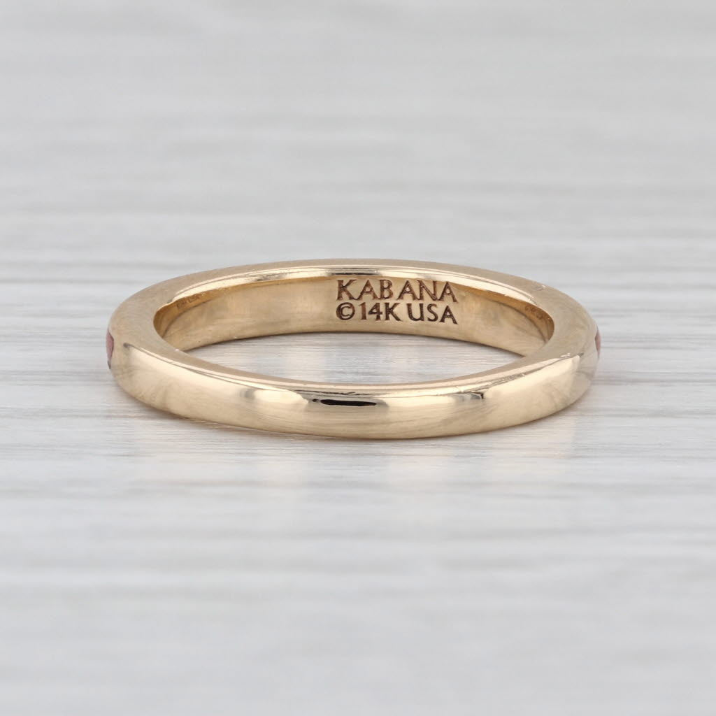 Kabana Multicolor Mother of Pearl Band 14k Yellow Gold Size 6.75 Ring Stackable