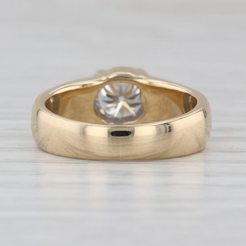 0.91ct Round Diamond Solitaire Engagement Ring 14k Yellow Gold Size 5.25