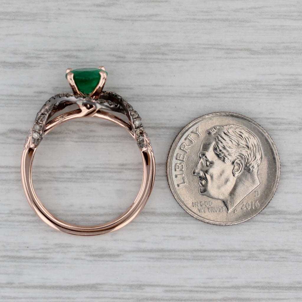 Gray Le Vian Emerald Diamond Ring 14k Rose Gold Size 7 Engagement