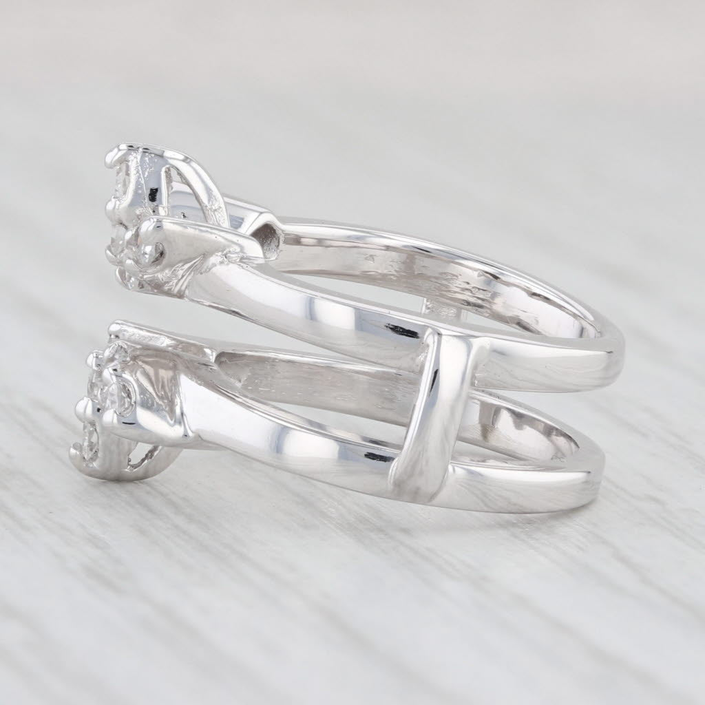 Light Gray 0.20ctw Diamond Ring Jacket Wrap 14k White Gold Size 3.75 Wedding