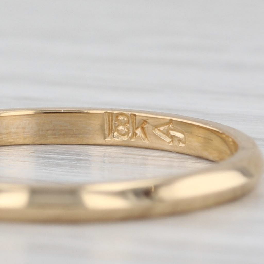 Vintage 18k Yellow Gold Classic Beveled Wedding Band Size 7 Ring 1.8mm