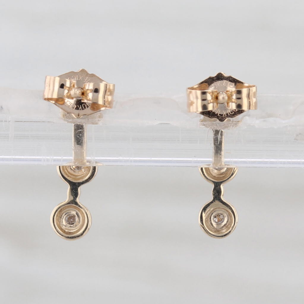 Champagne Diamond 3-Stone Journey Drop Earrings 10k Yellow Gold