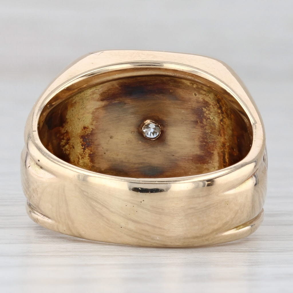 Light Gray 0.47ct Diamond Knights Templar Cross Ring 14k Gold Size 8.5 Masonic York Rite