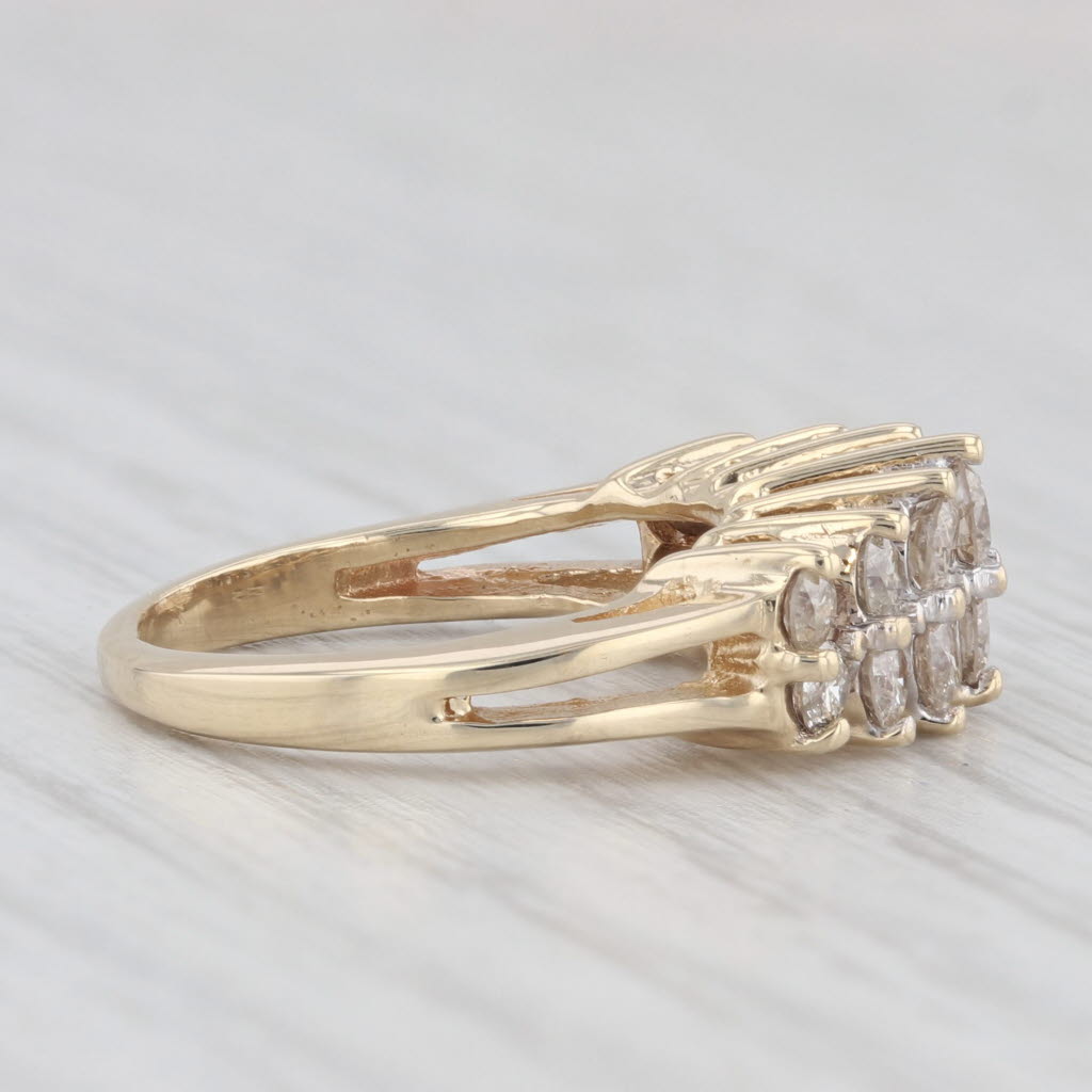 Light Gray 0.80ctw Tiered Diamond Ring 10k Yellow Gold Size 3.75 Stackable Anniversary