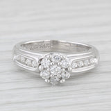 0.63ctw Princess Diamond Halo Engagement Ring 14k White Gold Size 6.5