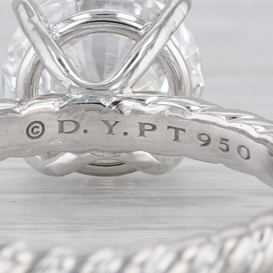 David Yurman 3.02ct Round Diamond SI1 E Ring w/ Box GIA Platinum Size 6.5