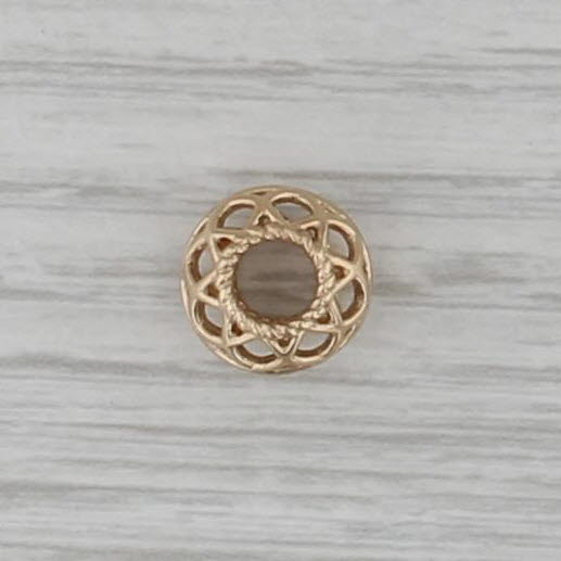 Authentic Pandora Openwork Lattice Charm 14k Gold Bead 750470 Retired Bead