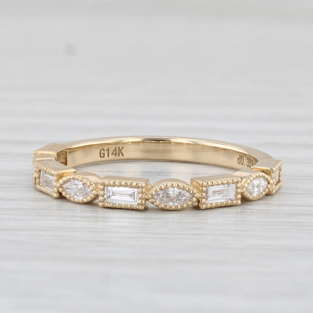 Light Gray New 0.35ctw Stackable Diamond Ring 14k Yellow Gold Size 6.5 Wedding Band
