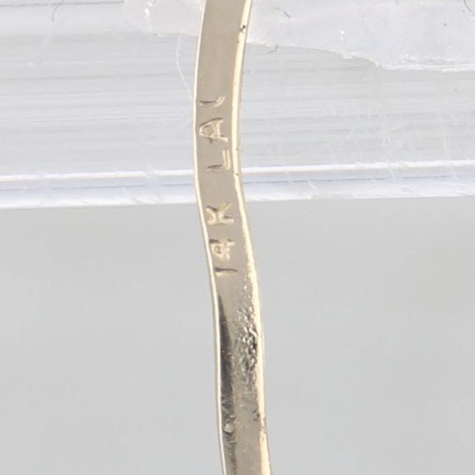 Tapering Scalloped Croissant Hoop Earrings 14k Yellow Gold Snap Top Oval Hoops