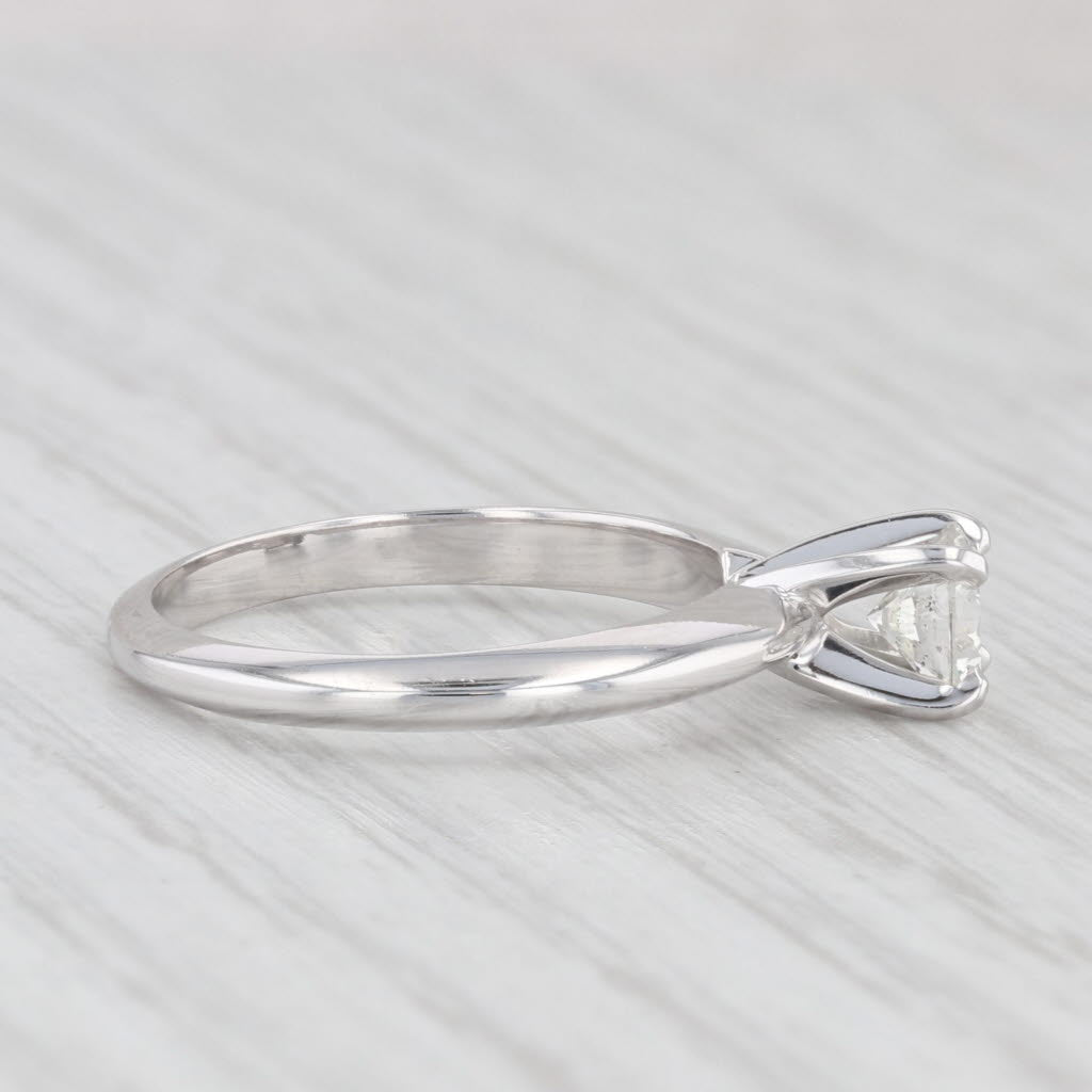 Light Gray 0.55ct Round Brilliant Diamond Solitaire Engagement Ring 14k White Gold Size 6