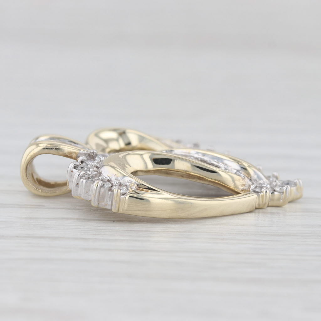 Light Gray 0.45ctw Diamond Open Heart Pendant Necklace 10k Yellow Gold