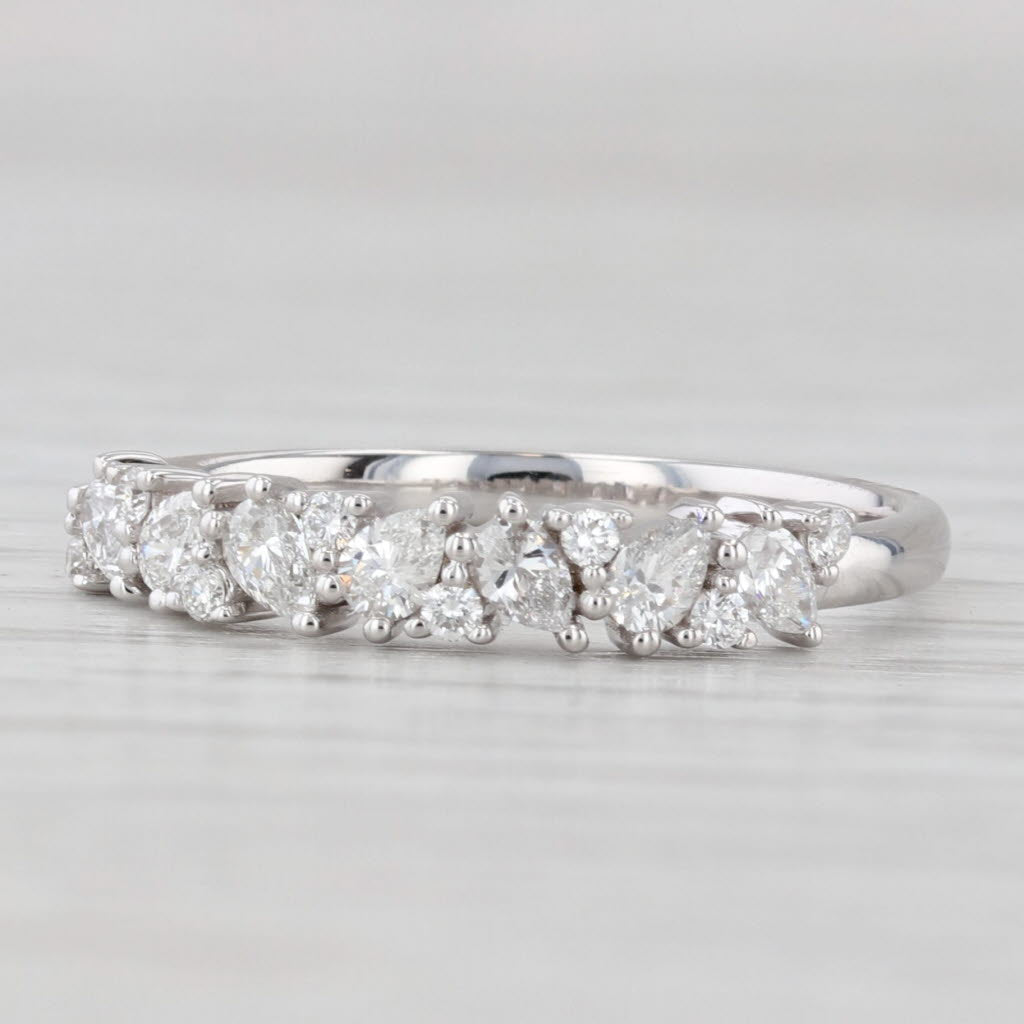 Light Gray New 0.43ctw Diamond Wedding Band 14k White Gold Stackable Anniversary Ring S 6.5