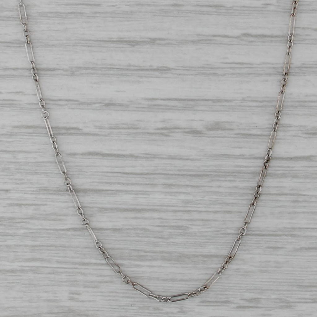 24" Figaro Cable Chain Necklace 1.5mm 14k White Gold