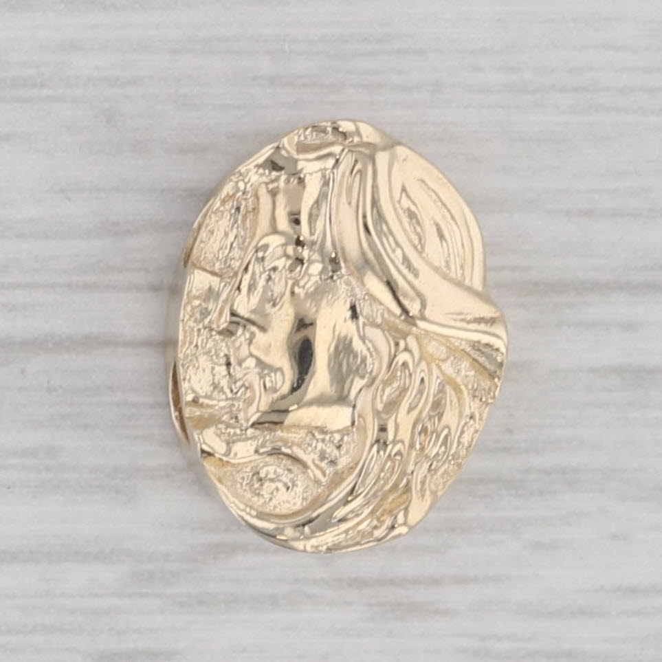 Gray Richard Klein Figural Cameo Slide Bracelet Charm 14k Yellow Gold Vintage