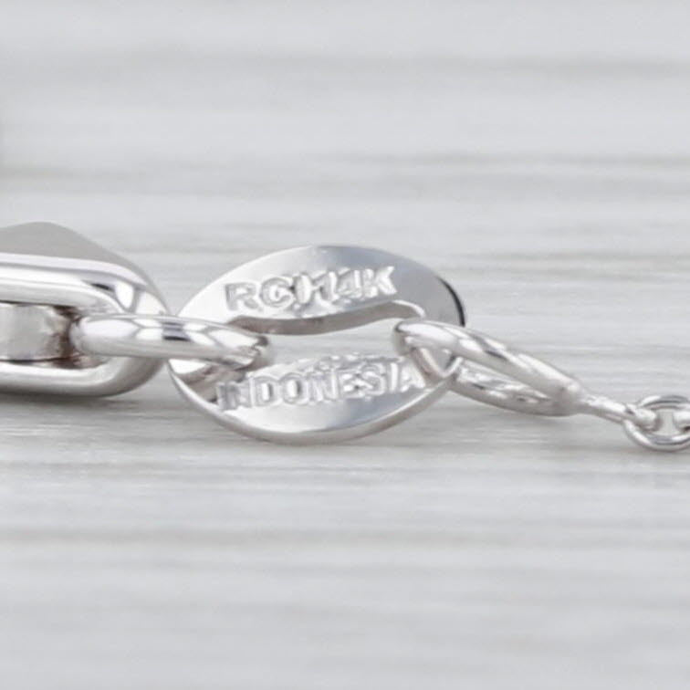 New Cable Chain Necklace 14k White Gold 0.9mm Adjustable 16" 17" 18"