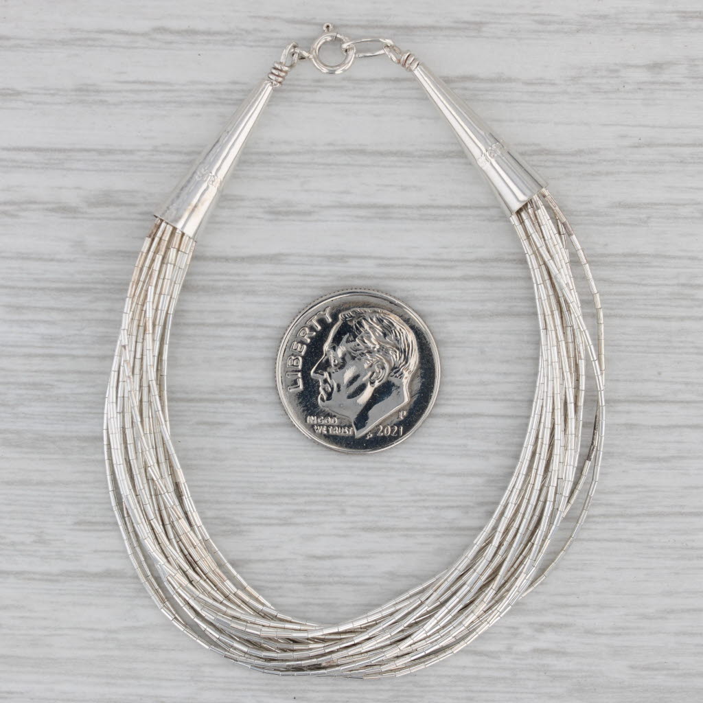 Gray 6.75" Liquid Silver Bracelet Sterling Native American Vintage