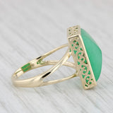 Green Jadeite Jade Ring 14k Yellow Gold Size 5.5 Sugar Loaf Solitaire
