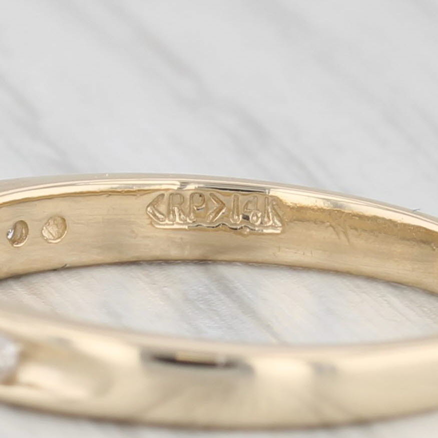 Light Gray 0.25ctw Diamond Wedding Band 14k Yellow Gold Sz 6.25 Stackable Anniversary Ring