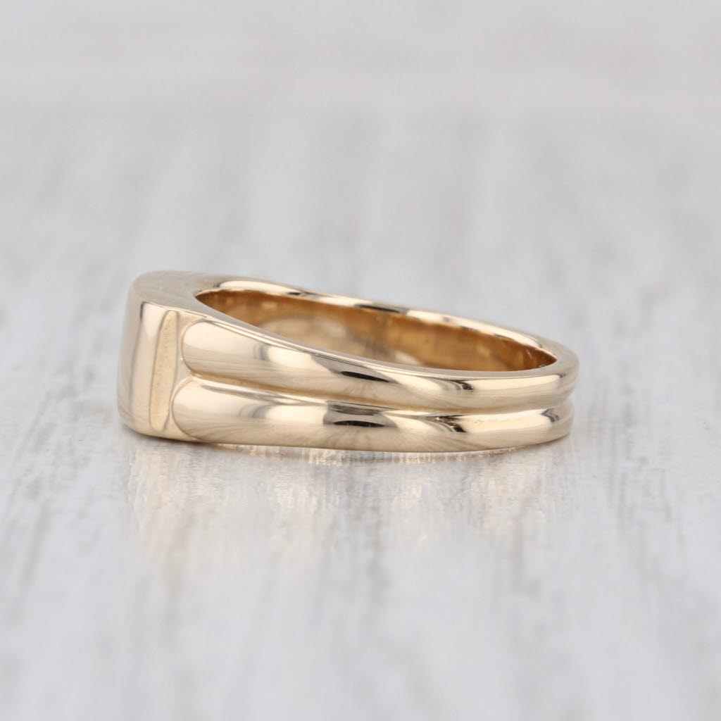 Church & Co Engravable Ring 14k Yellow Gold Size 5.25 Stackable Signet Die Cast