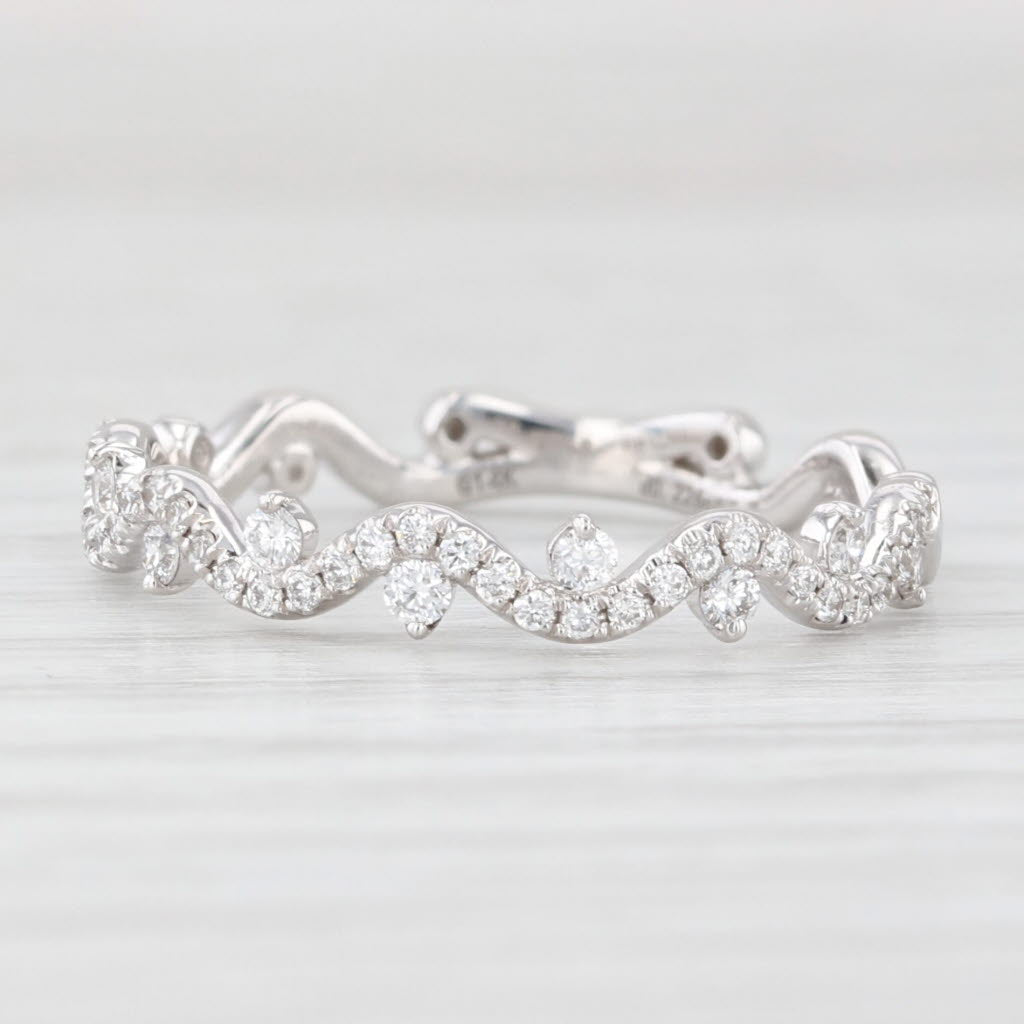 Light Gray New 0.22ctw Diamond Ring 14k White Gold Wedding Band Stackable Anniversary S 6.5