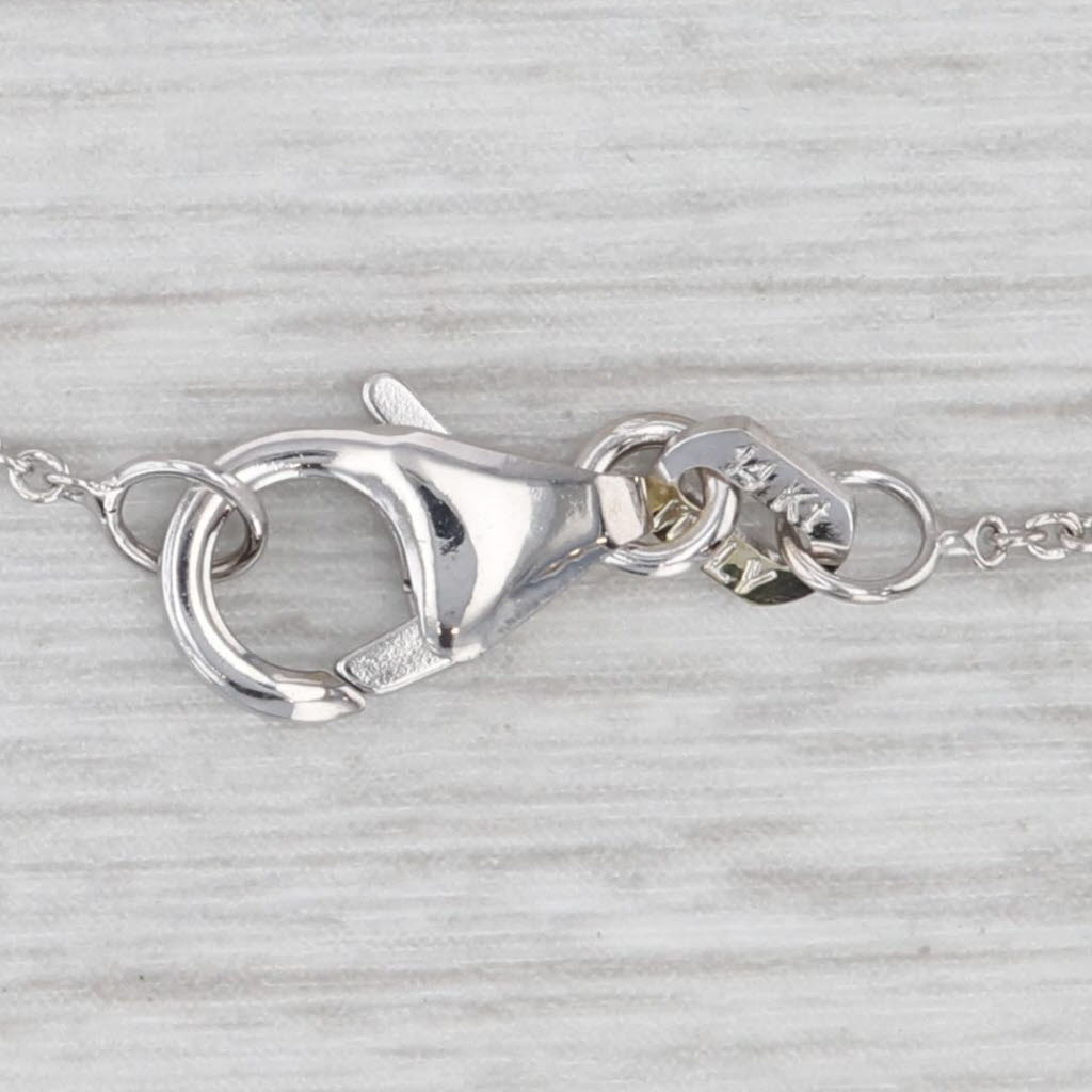 Light Gray Cultured Pearl 0.17ct Diamond Pendant Necklace 14k White Gold Adjustable Chain