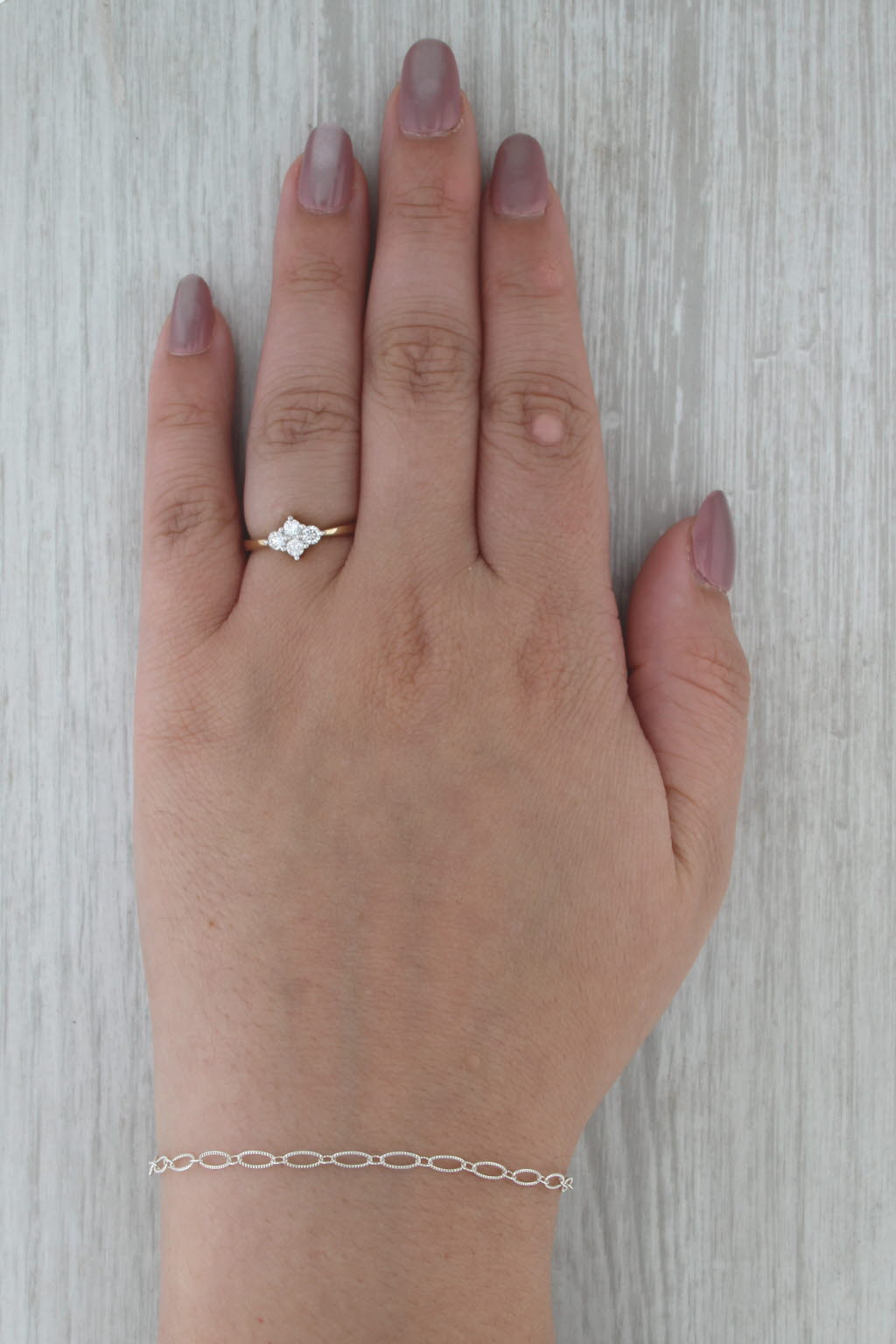 0.28ctw Diamond Cluster Ring 18k Yellow Gold Size 6.25 Engagement