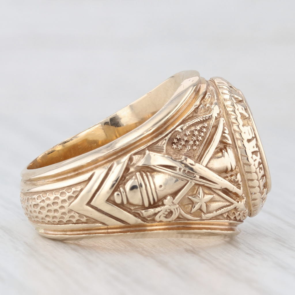 Light Gray Diamond A & M College of Texas Class Ring 10k Yellow Gold Sz 10 Engraved Signet
