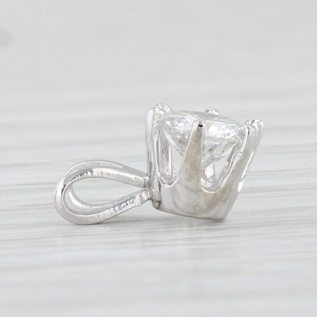 Light Gray 0.40ct Round Diamond Solitaire Pendant 14k White Gold Small Drop