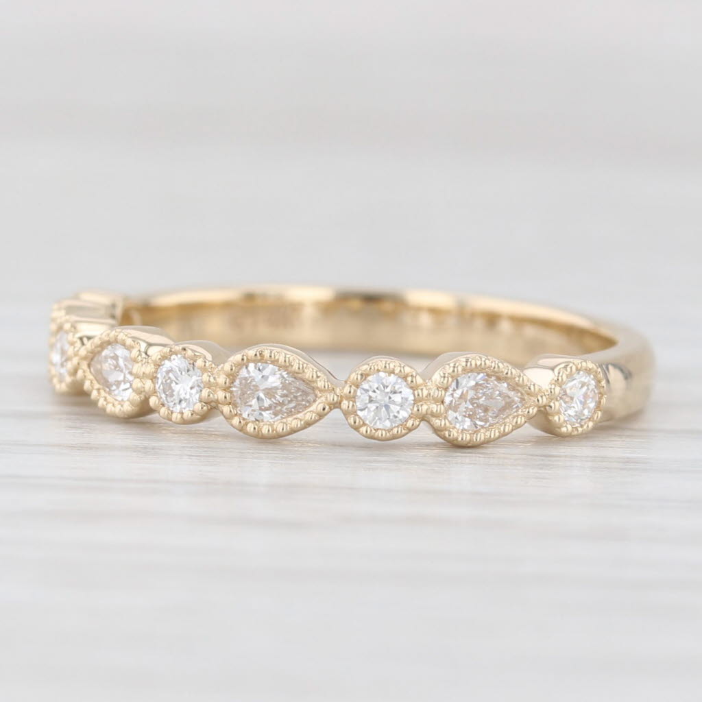 Light Gray New 0.33ctw Diamond Wedding Band 14k Yellow Gold Stackable Anniversary Ring 6.5