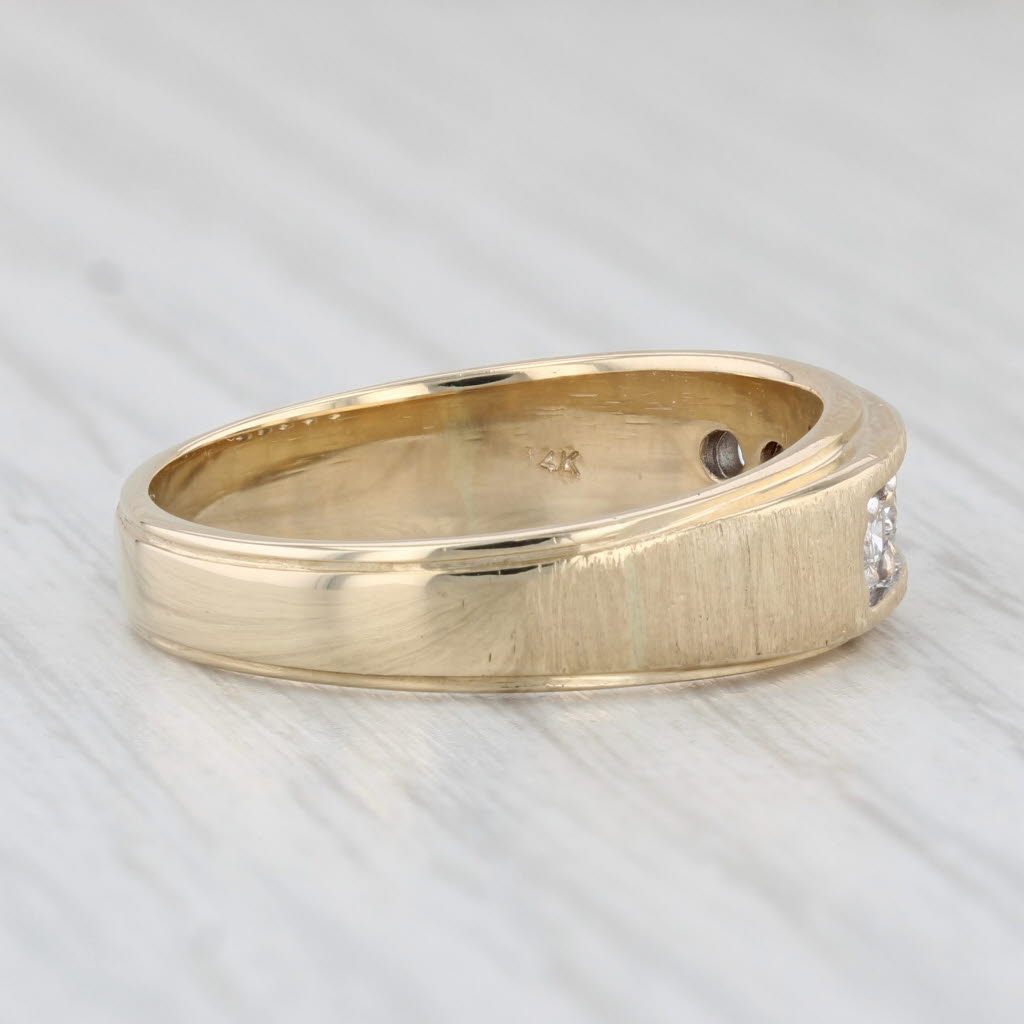 Light Gray 0.25ctw Diamond Ring 14k Yellow Gold Size 9.5 Men's Wedding Band