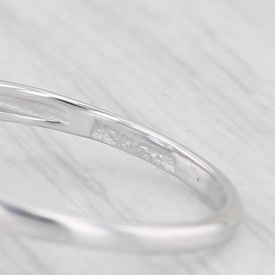 Light Gray Lab Created Blue Spinel Diamond Ring 10k White Gold Size 6