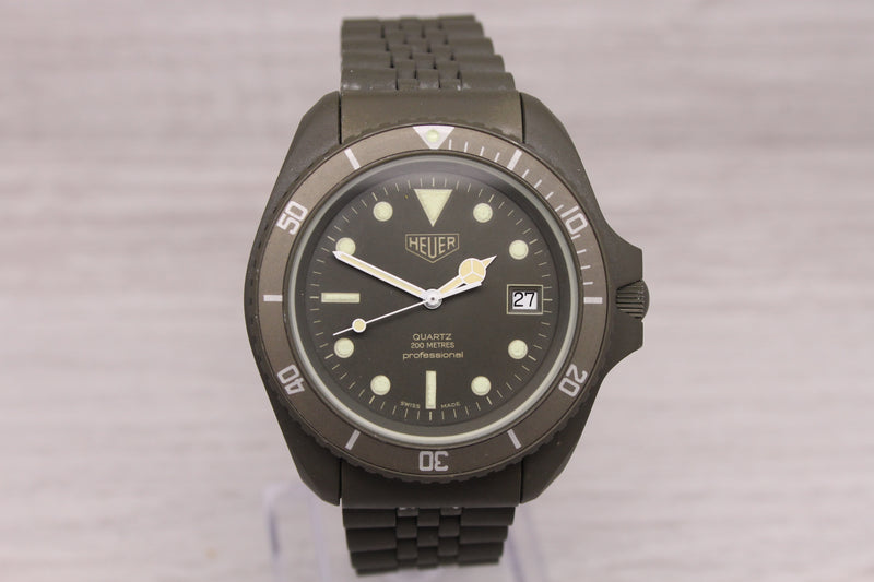 Vintage 1980's Heuer Green PVD Jumbo Quartz Divers Watch 981.006 MINT = UNWORN =