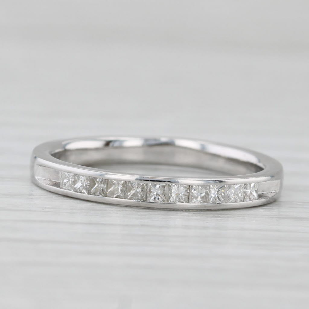 0.25ctw Channel Set Diamond Wedding Band 14k White Gold Size 5.5 Stackable Ring