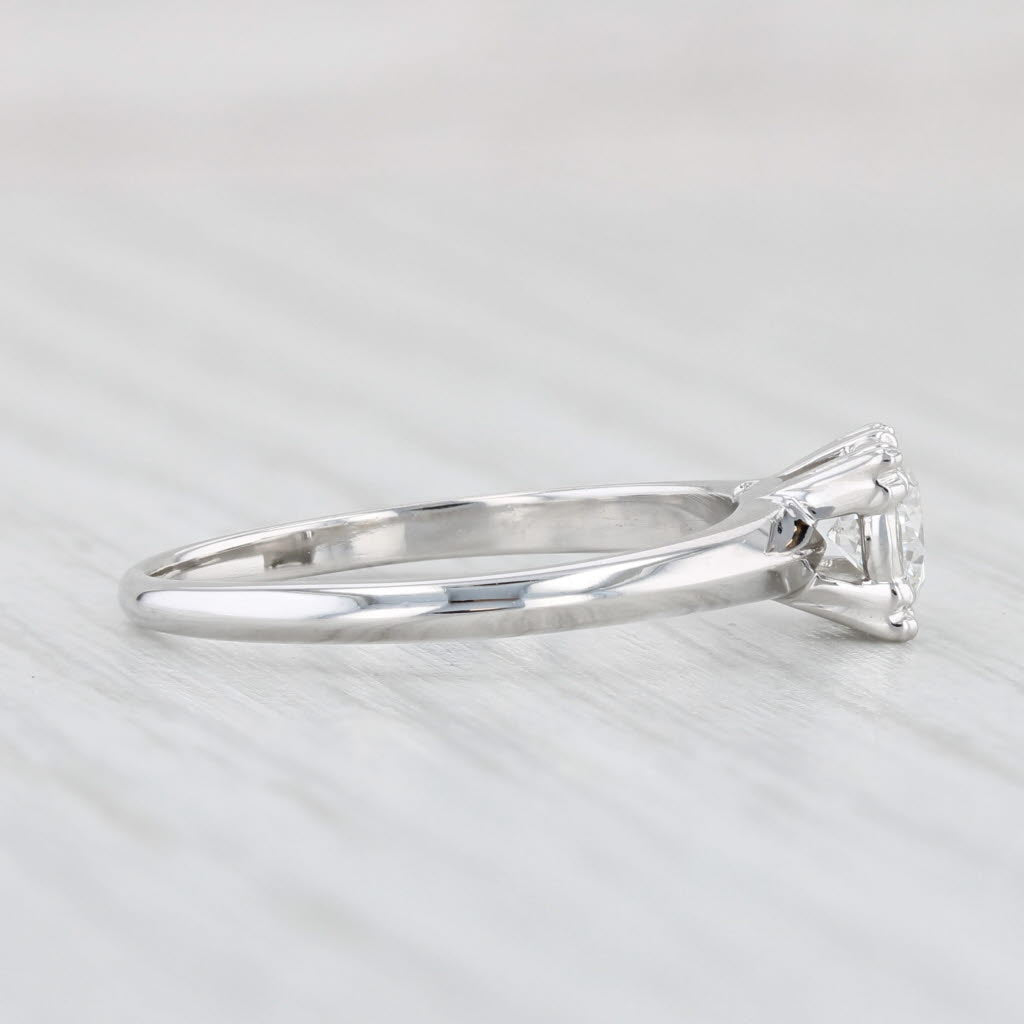 Light Gray 0.35ctw VS2 Round Diamond Solitaire Engagement Ring 14k White Gold Size 6.5