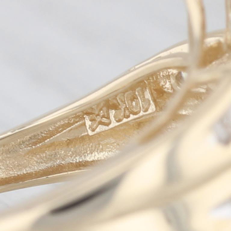 Light Gray 0.50ctw Diamond Cluster Bypass Ring 10k Yellow Gold Size 8 Engagement