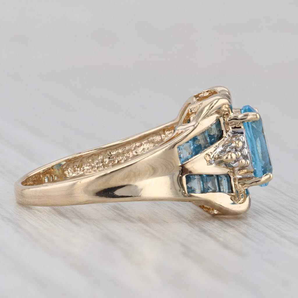 Gray 2.70ctw Oval Blue Topaz Ring 10k Yellow Gold Size 7.25